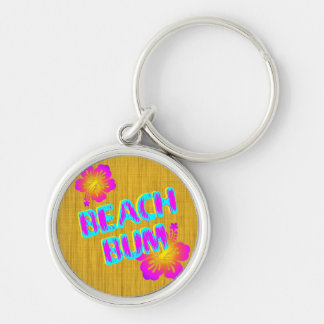 Beach Bum Hibiscus Flower Pink en Blauwgroen Sleut Sleutelhanger