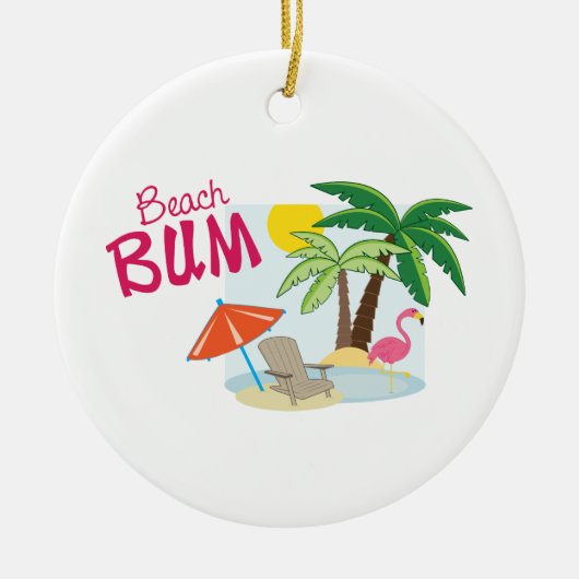 Beach Bum Keramisch Ornament (Voorkant)