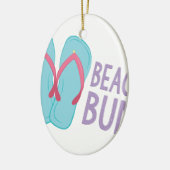 Beach Bum Keramisch Ornament (Links)