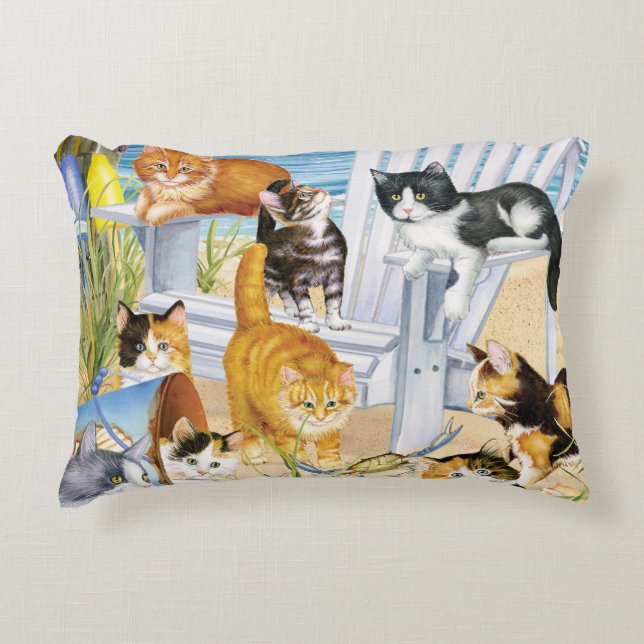 Beach Bum Kittens Accent Kussen (Voorkant)