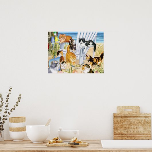 Beach Bum Kittens Poster (Keuken)