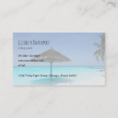 Beach Bum met Thatched Beach Umbrella Visitekaartje (Achterkant)