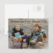 Beach Bum Monkeys Briefkaart (Voorkant / Achterkant)