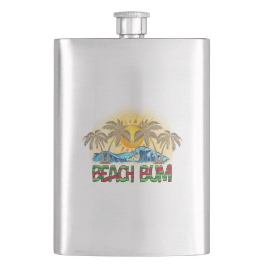 Beach Bum | Ocean Waves | Tropisch Flacon (Voorkant)