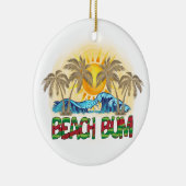 Beach Bum | Ocean Waves | Tropisch Keramisch Ornament (Rechts)