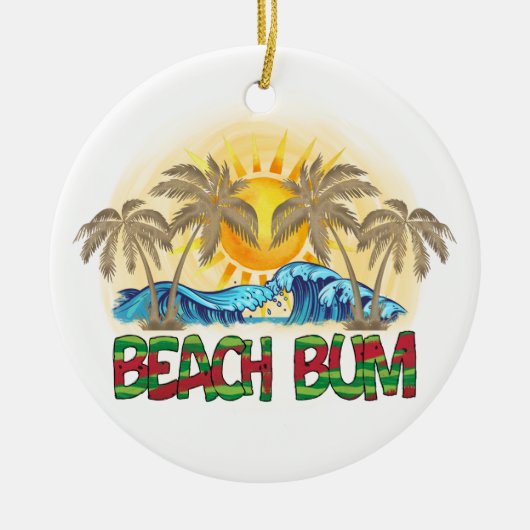 Beach Bum | Ocean Waves | Tropisch Keramisch Ornament (Voorkant)