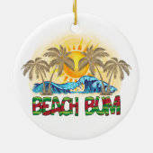 Beach Bum | Ocean Waves | Tropisch Keramisch Ornament (Achterkant)
