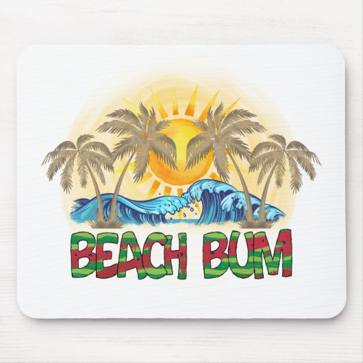 Beach Bum | Ocean Waves | Tropisch Muismat (Voorkant)