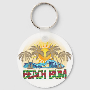 Beach Bum   Ocean Waves   Tropisch Sleutelhanger