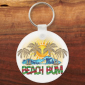 Beach Bum | Ocean Waves | Tropisch Sleutelhanger (Voorkant)