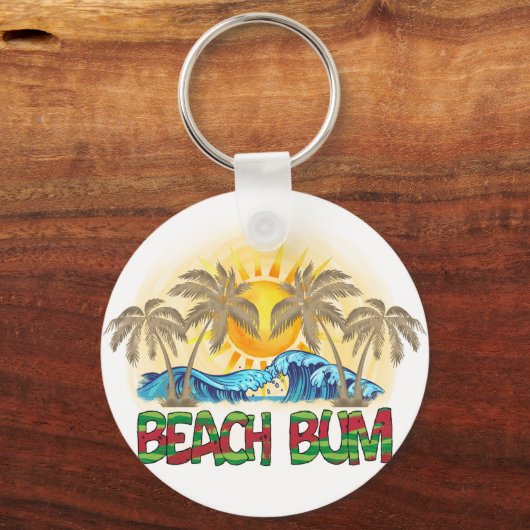 Beach Bum | Ocean Waves | Tropisch Sleutelhanger (Voorkant)