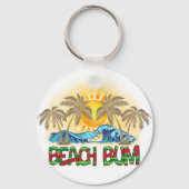 Beach Bum | Ocean Waves | Tropisch Sleutelhanger (Achterkant)