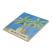 Beach Bum, palmbomen en surfplanken Tegeltje (Zijkant)