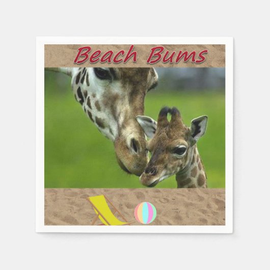 Beach Bum Paper Napkins Giraffe Servet (Voorkant)