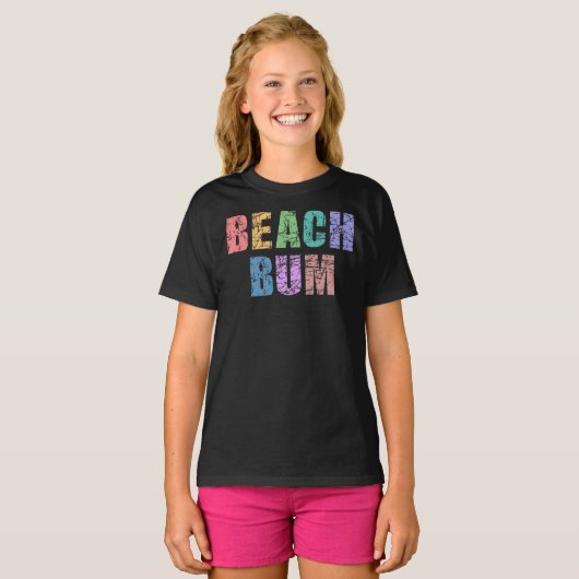 BEACH BUM-Retro  Distress Beach Bum T-shirt (Voorkant volledig)
