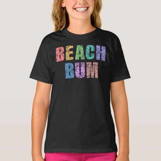 BEACH BUM-Retro  Distress Beach Bum T-shirt (Voorkant)