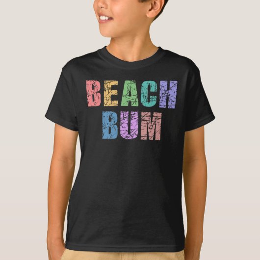 BEACH BUM-Retro  Distress Beach Bum T-shirt (Voorkant)