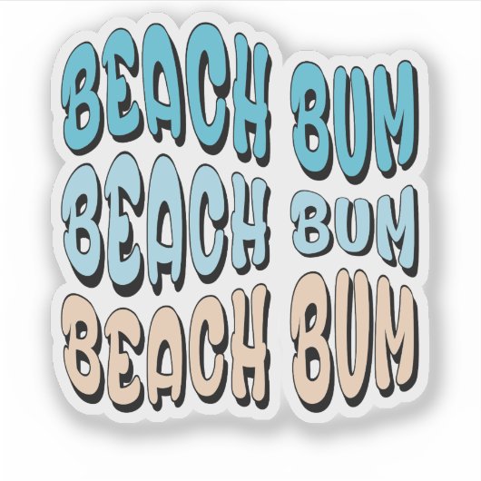 Beach bum retro tropisch eiland sticker (Voorkant)