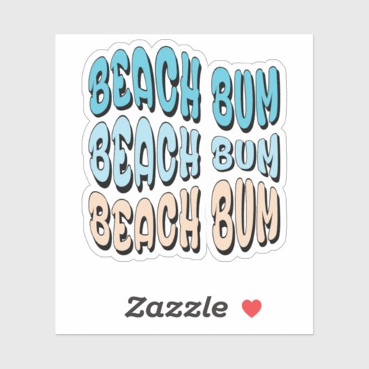 Beach bum retro tropisch eiland sticker (Vel)