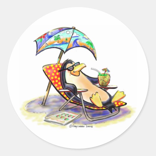 Beach Bum Ronde Sticker (Voorkant)