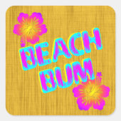 Beach Bum roze Hibiscus Sticker (Voorkant)