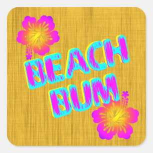 Beach Bum roze Hibiscus Sticker