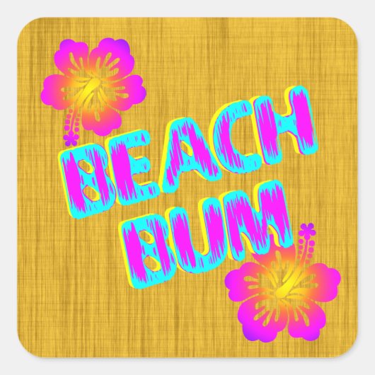 Beach Bum roze Hibiscus Sticker (Voorkant)