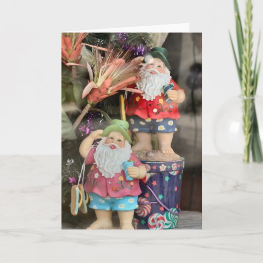 Beach bum Santa Feestdagen Kaart (Voorkant)