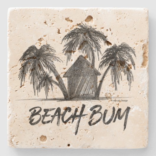 Beach Bum Stone Onderzetter (Voorkant)