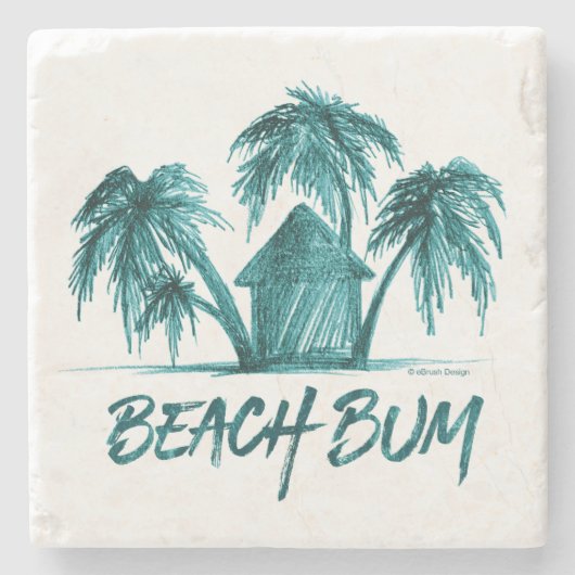 Beach Bum Stone Onderzetter (Voorkant)