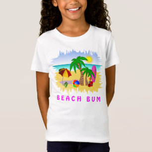 Beach Bum Sun Zee en Surf Fun Colorful Girls T-shi T-shirt