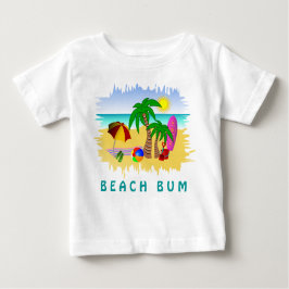 Beach Bum Sun Zee en Surf Leuk Kleurrijk Baby T-sh