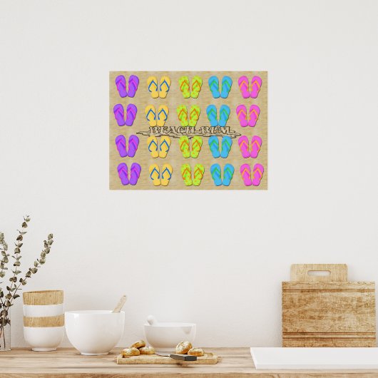 Beach Bum Teenslippers Poster/Print Poster (Keuken)