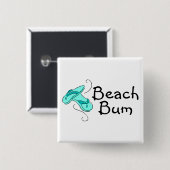 Beach Bum Teenslippers Vierkante Button 5,1 Cm (Voorkant /achterkant)