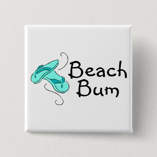 Beach Bum Teenslippers Vierkante Button 5,1 Cm (Voorkant)