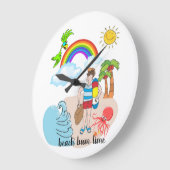 Beach Bum Time Octopus Ocean Wave Clock Grote Klok (Hoek)