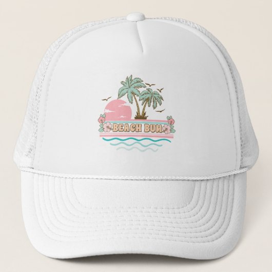 Beach Bum Tropical Beach Zomer Trucker Pet (Voorkant)