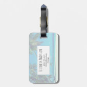 Beach Bum Typografie met tropische palmbomen Bagagelabel (Achterkant verticaal)