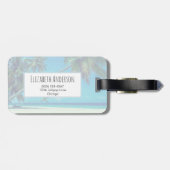 Beach Bum Typografie met tropische palmbomen Bagagelabel (Achterkant horizontaal)