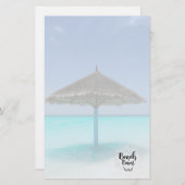 Beach Bum Typography - Umbrella on Tropical Beach Briefpapier (Voorkant / Achterkant)