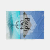 Beach Bum Typography - Umbrella on Tropical Beach Fleece Deken (Voorkant (Horizontaal))