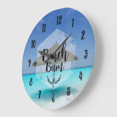 Beach Bum Typography - Umbrella on Tropical Beach Grote Klok (Hoek)