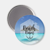 Beach Bum Typography - Umbrella on Tropical Beach Magneet (Voorkant / Achterkant)