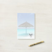 Beach Bum Typography - Umbrella on Tropical Beach Post-it® Notes (Op bureau)