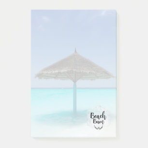 Beach Bum Typography - Umbrella on Tropical Beach Post-it® Notes