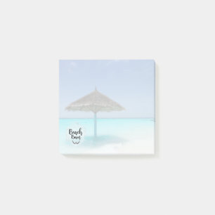 Beach Bum Typography - Umbrella on Tropical Beach Post-it® Notes