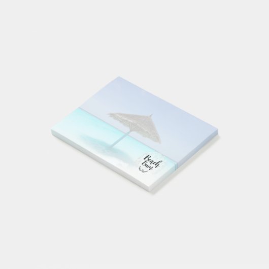 Beach Bum Typography - Umbrella on Tropical Beach Post-it® Notes (Schuin)