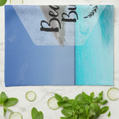 Beach Bum Typography - Umbrella on Tropical Beach Theedoek (Gevouwen)