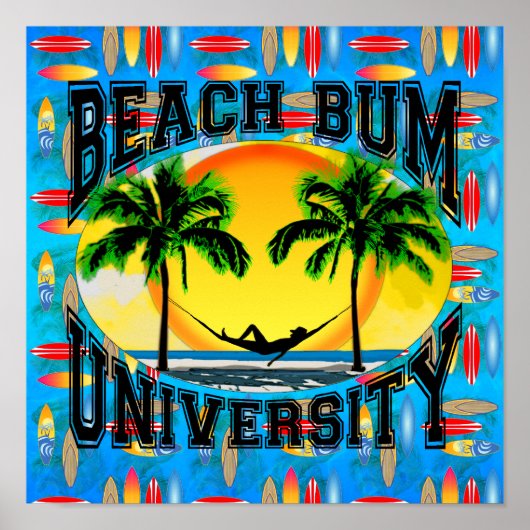 Beach Bum University Poster (Voorkant)