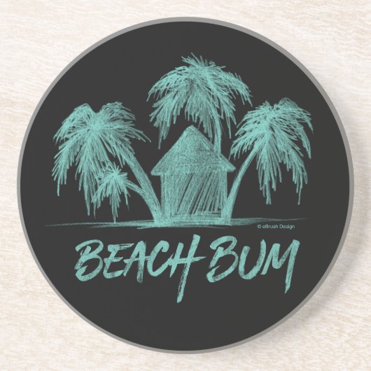 Beach Bum Zandsteen Onderzetter (Voorkant)
